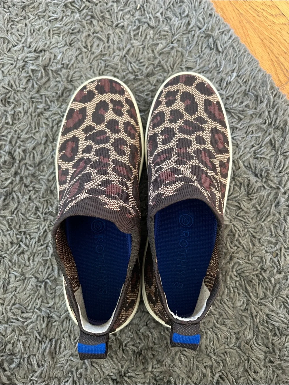 Rothy's Chelsea Sneaker in Wildcat Leopard Print Pull Up Sneaker Booties 9.5